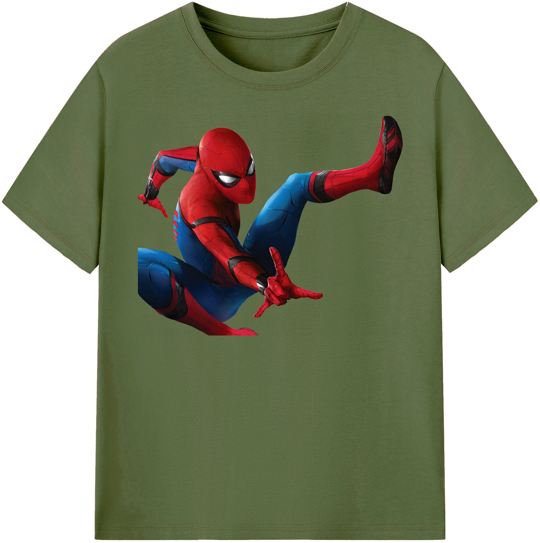 （画像用） Spider Man スパイダーマン 綿100％半袖Tシャツ（フロントプリント）